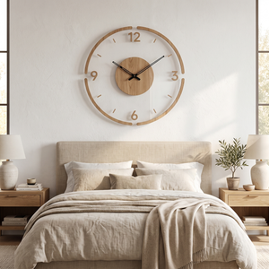Silent Mid Century Nordic Wooden Wall Clock - 4 - lifestyle
