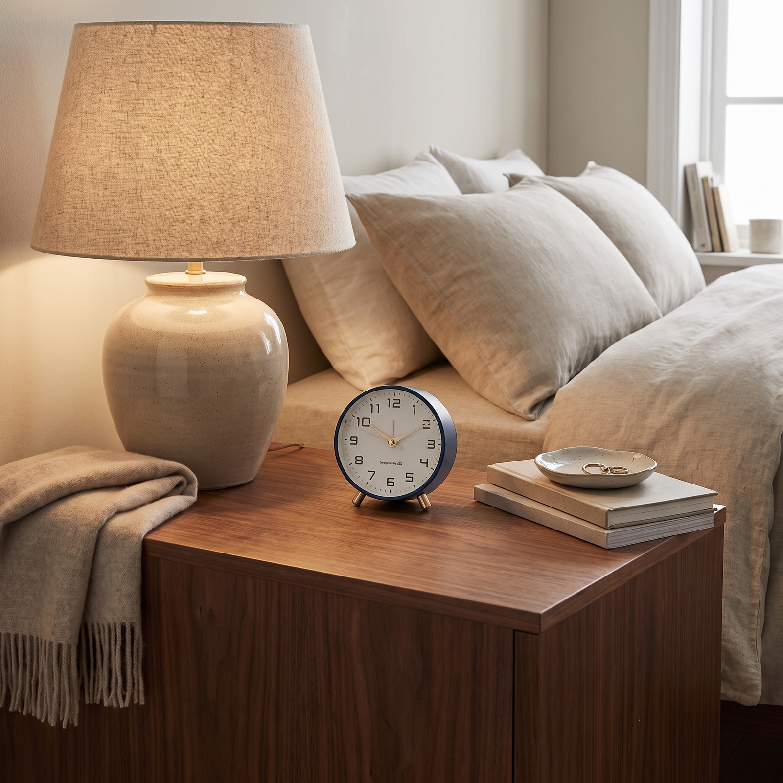 Silent Analog Display Bedside Table Clock
