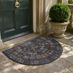 Half-Circle Mosaic Indoor Outdoor Door Mat - porch