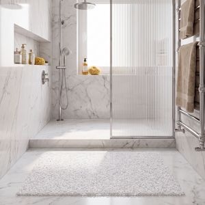 Safe Non-Slip Soft Loofah Shower Mat - White - lifestyle v2