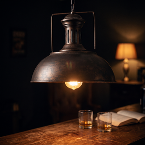 Ember Industrial Vintage Dome Pendant Light - Rust - lifestyle v2