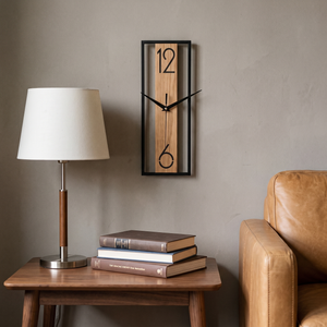 Silent Minimalist Open Frame Wood and Metal Wall Clock - Default - lifestyle v2