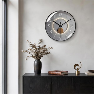 Minimalist Nordic Silent Quartz Wall Clock - Black / Gray - lifestyle v2