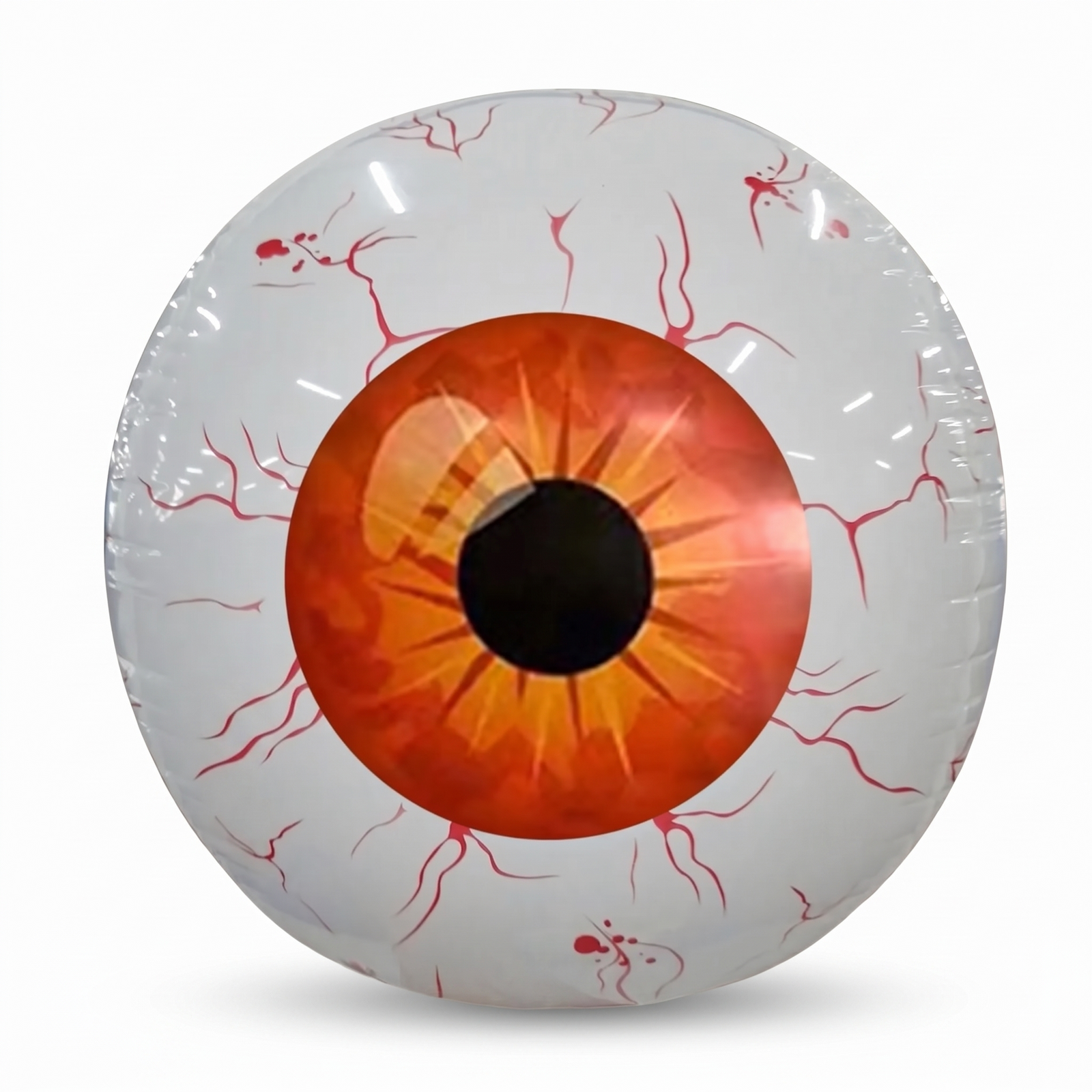 Inflatable bloodshot eyeball Halloween decoration on a white background