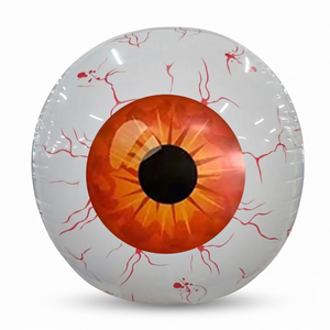 Inflatable bloodshot eyeball Halloween decoration on a white background