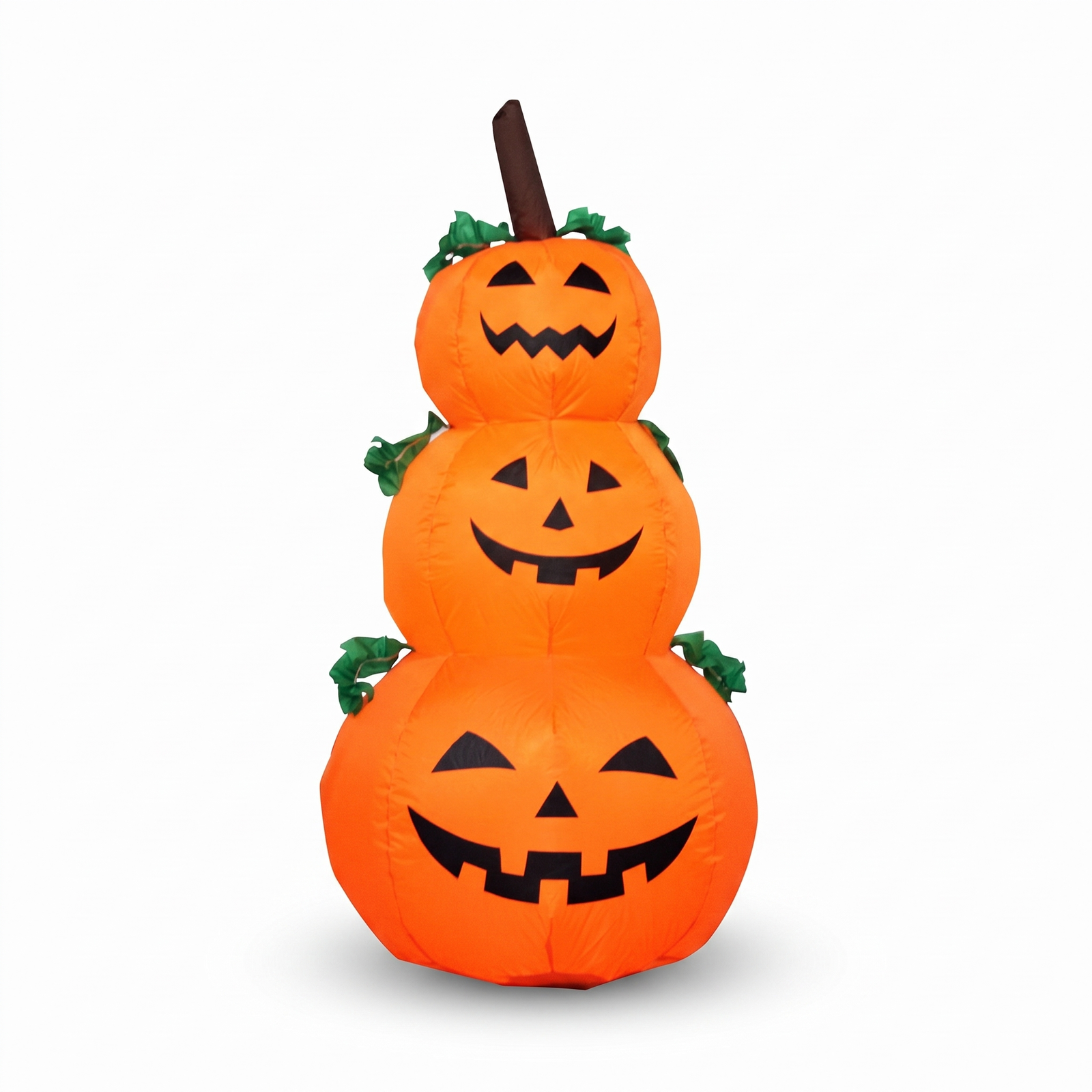 Inflatable stacked pumpkin decoration on a white background