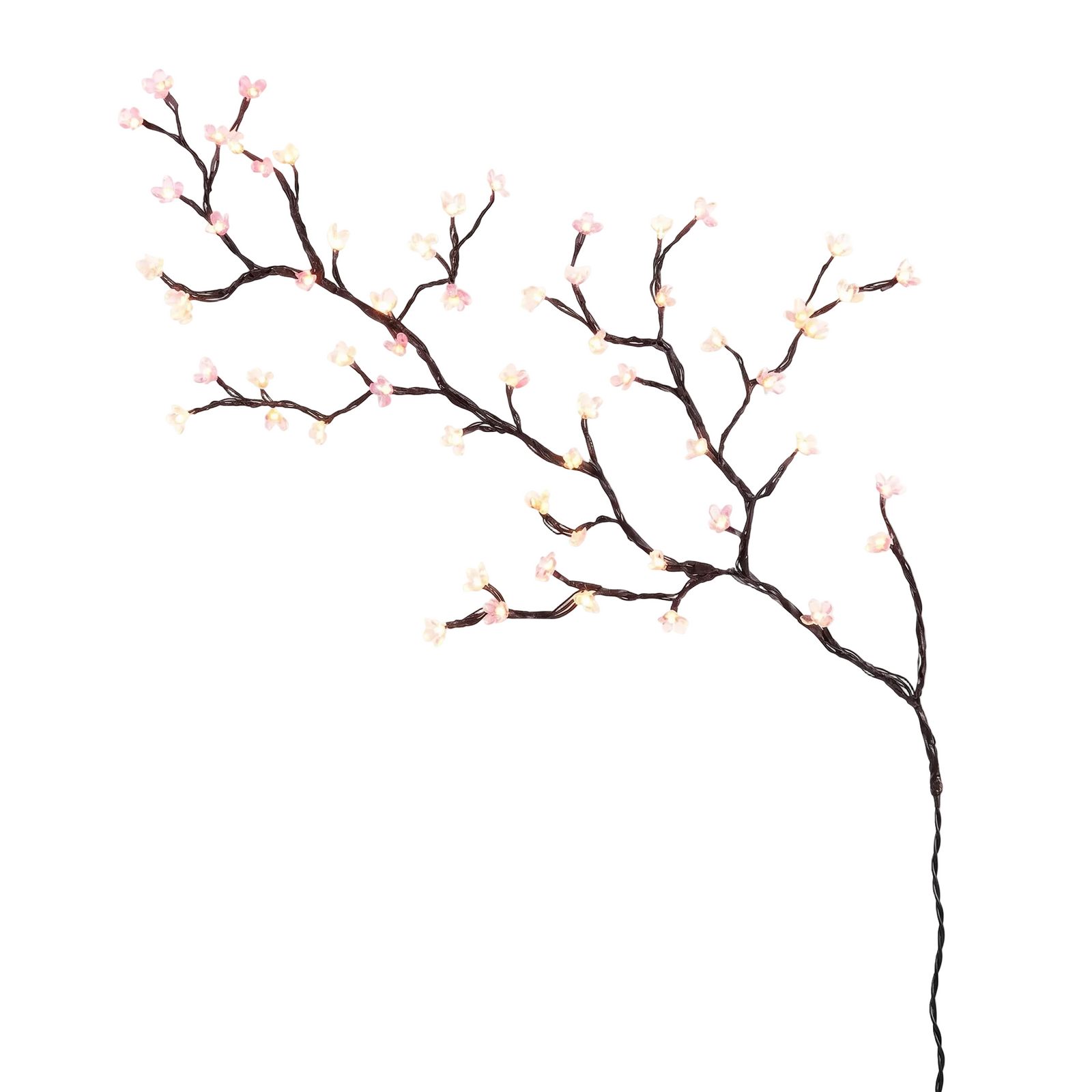 LED blossom branch wall light on a white background
