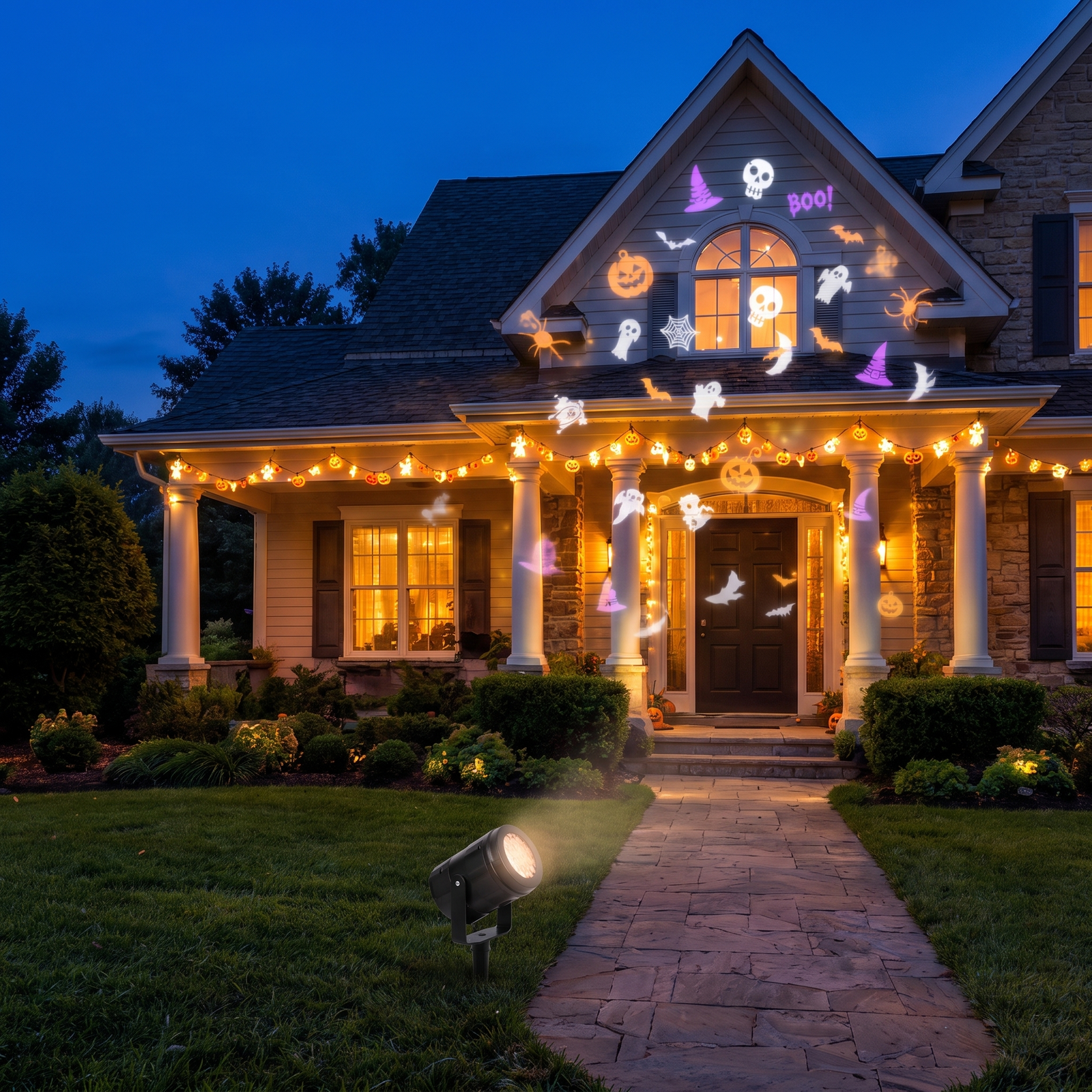 Rotating LED Halloween Projector Light for Outdoor Decor