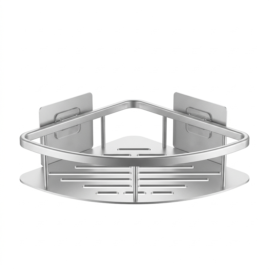 No Drill Adhesive Aluminium Shower Caddy Shelf