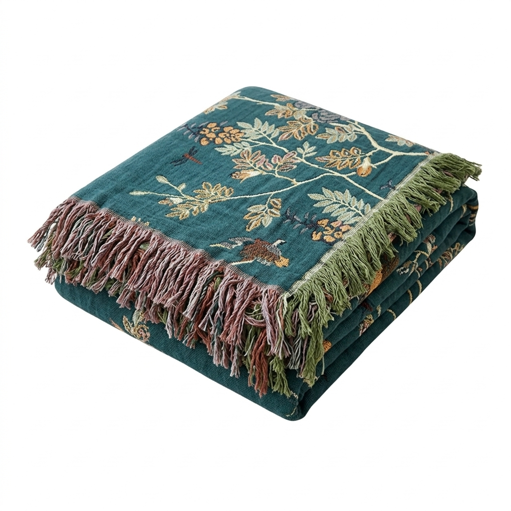 Ornate Multi Layer Jacquard Cotton Gauze Blanket