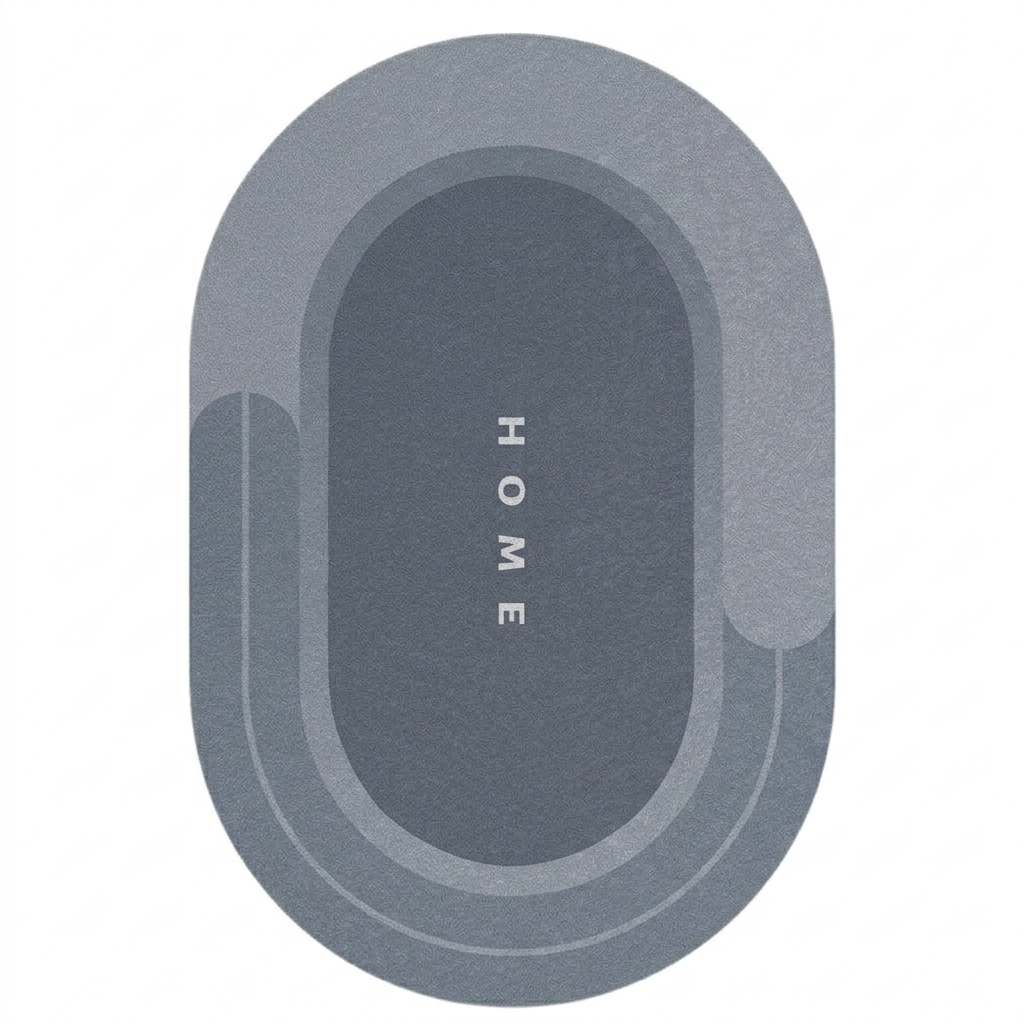 Blue super absorbent non slip bath mat