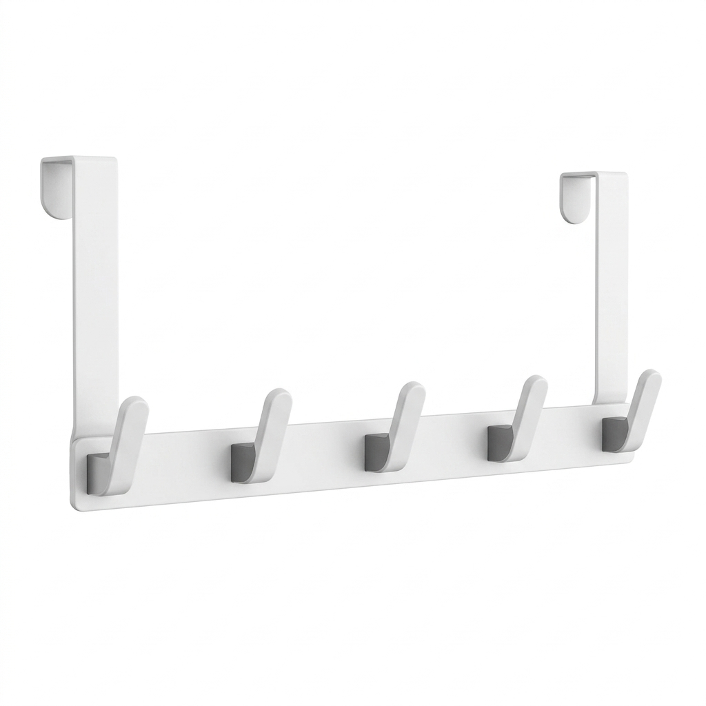 5 Hook Stainless Steel Over the Door Rack