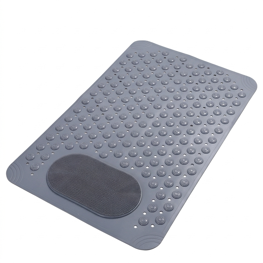 Non Slip Shower Mat With Foot Scrubber
