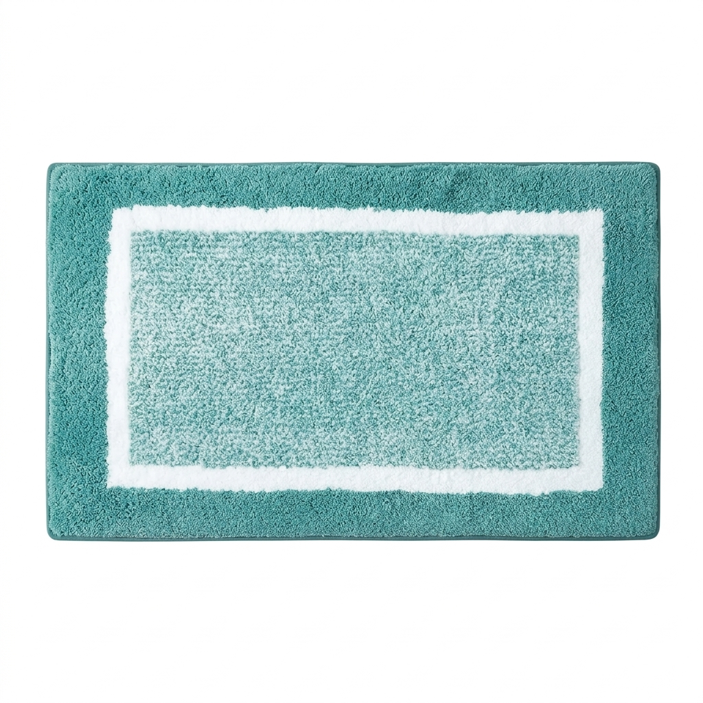 Modern Two Tone Border Anti Slip Bath Mat