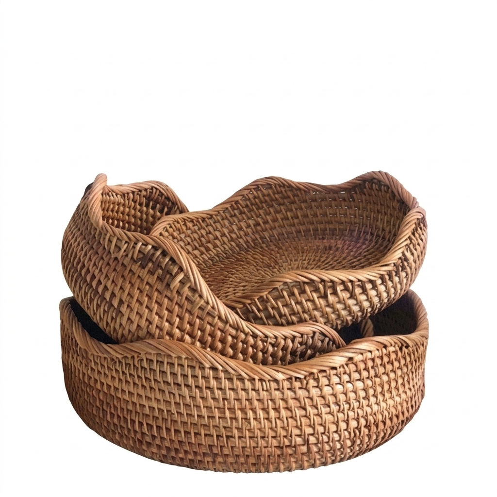 Handwoven Rattan Fruit and Bread Basket