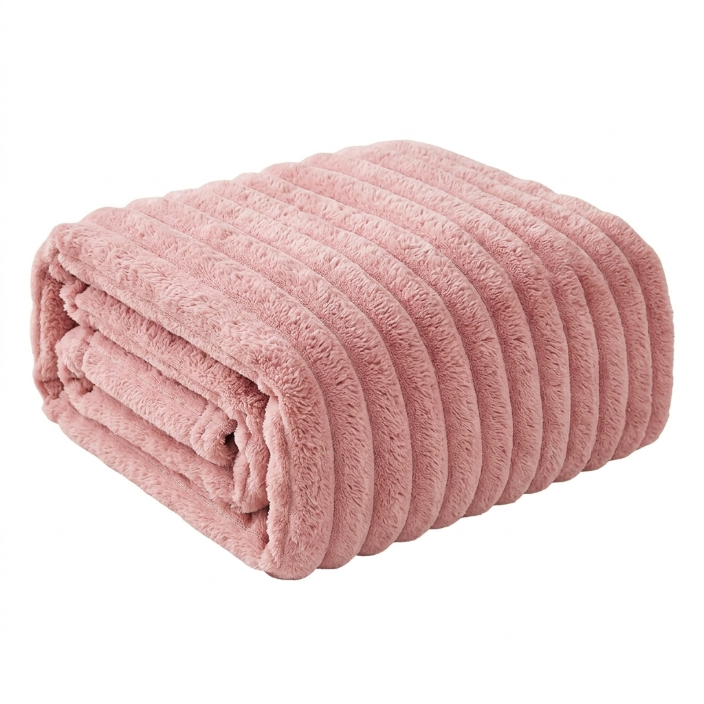 Striped Plush Textured Throw Blanket