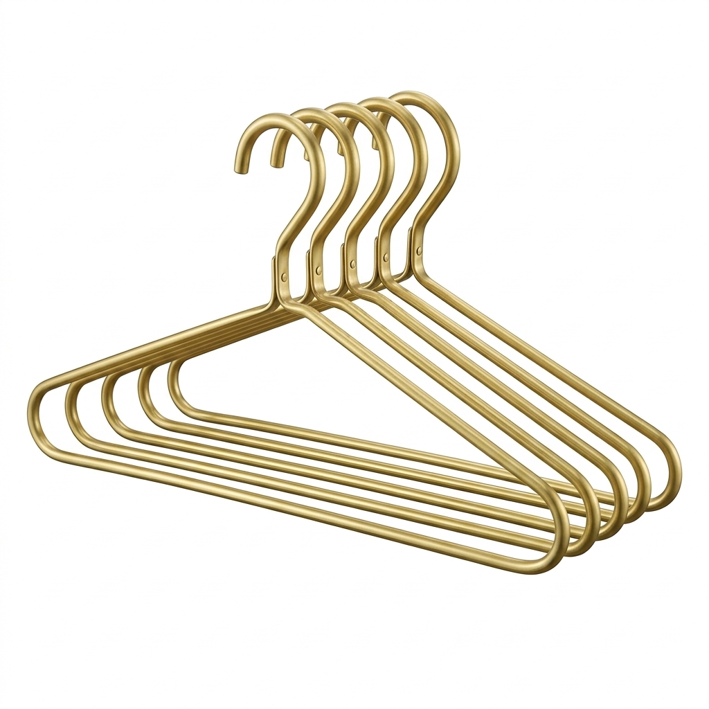 Set of 5 Minimalist Metal Wardrobe Hangers