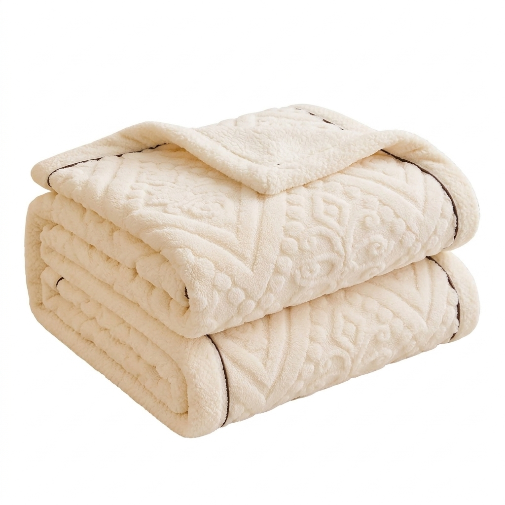 Mandala Carved Velvet Sherpa Blanket