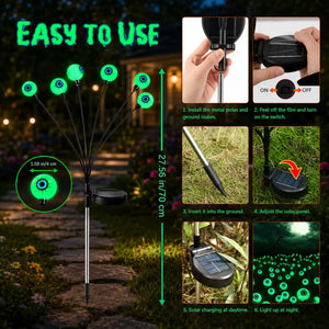 Solar LED Glowing Eye Orbs for Halloween Gardens