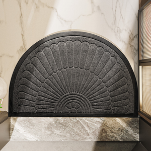 Non-Slip Rubber Semi-Circular Entryway Door Mat