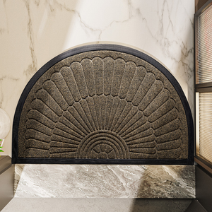 Non-Slip Rubber Semi-Circular Entryway Door Mat