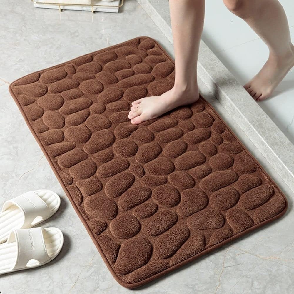 Cobblestone Embossed Absorbent Non Slip Bath Mat