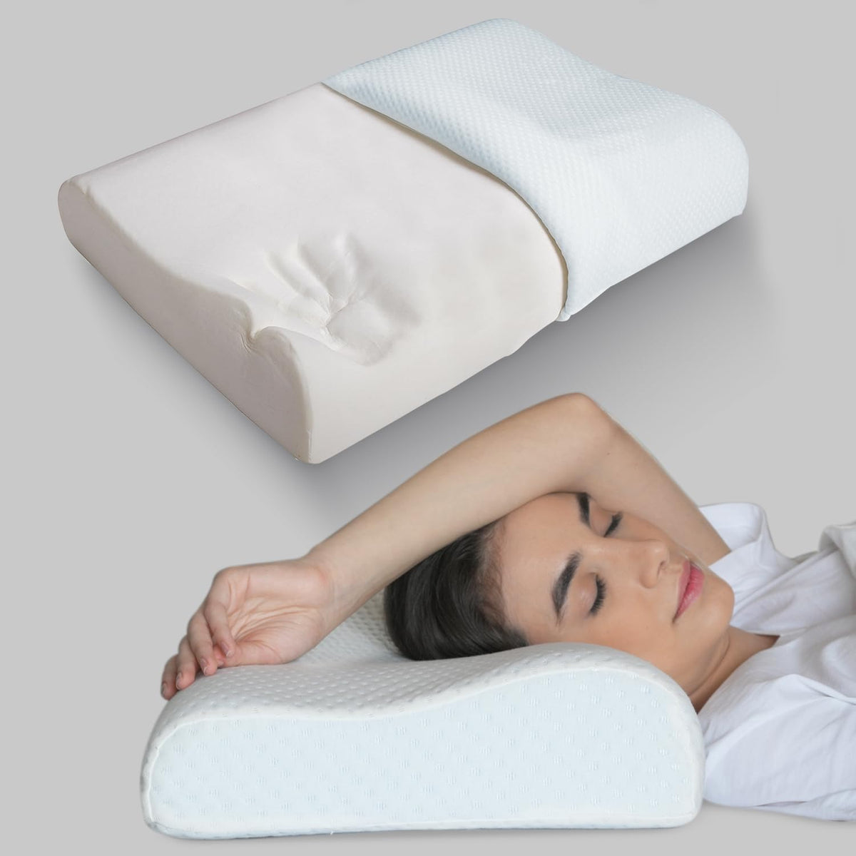 Dual Height Slow Rebound Memory Foam Pillow