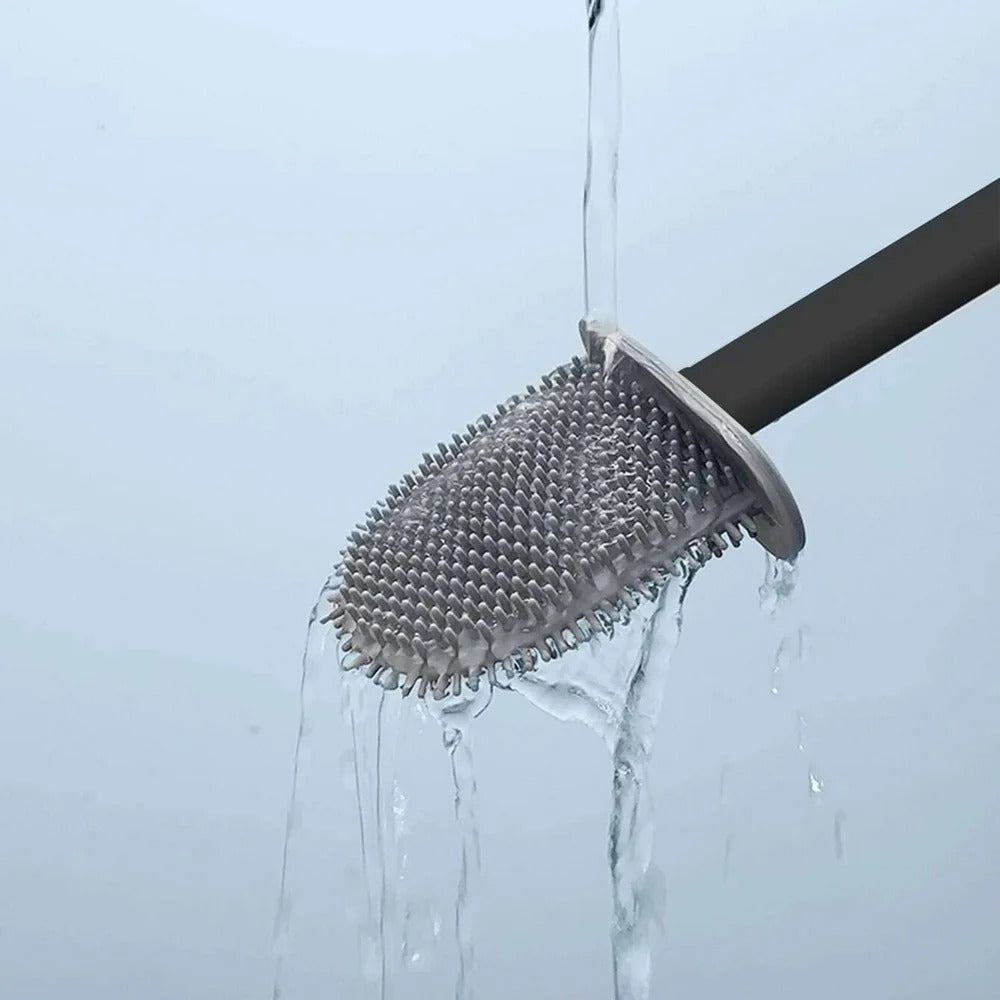 Silicone Toilet Brush With Wall Mount Holder