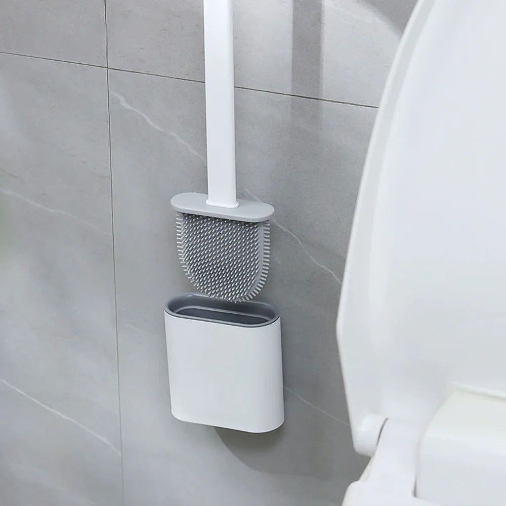 Silicone Toilet Brush With Wall Mount Holder