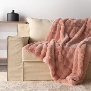 Rabbit Faux Fur Double Lined Blanket Throw