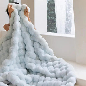 Rabbit Faux Fur Double Lined Blanket Throw