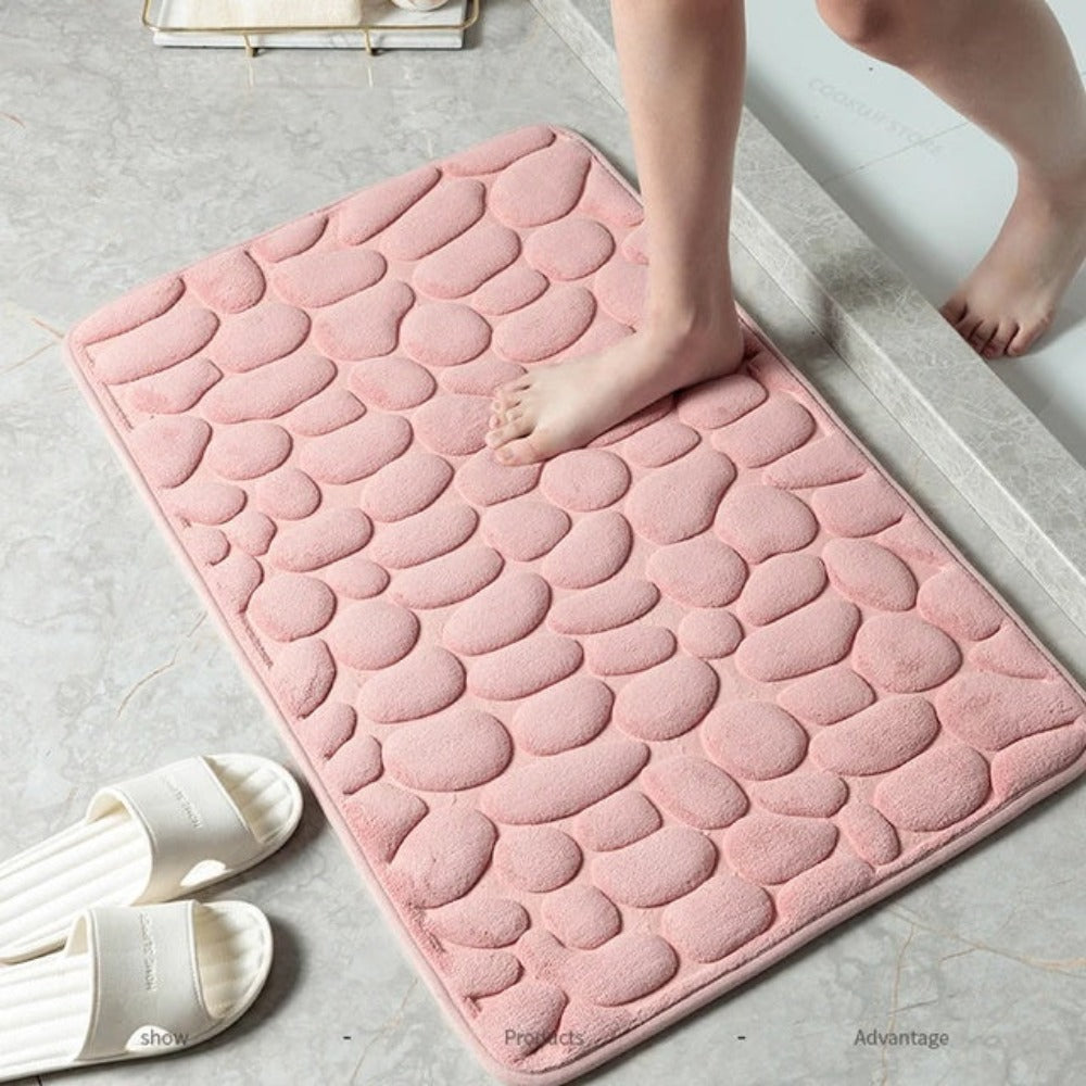Cobblestone Embossed Absorbent Non Slip Bath Mat