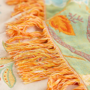 Rustic Floral Boho 100% Cotton Throw Blanket