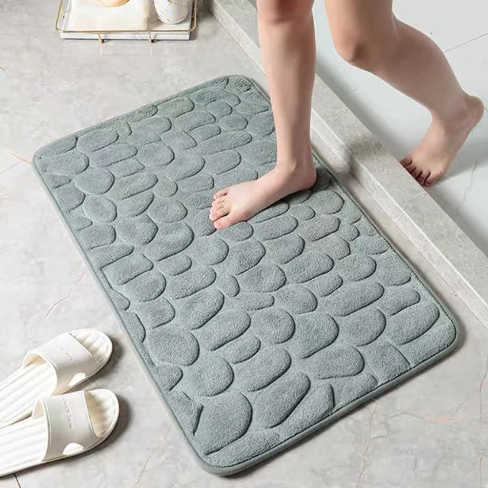 Cobblestone Embossed Absorbent Non Slip Bath Mat