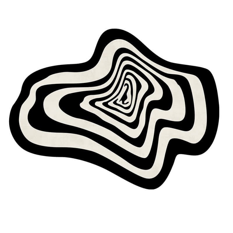 Trippy Hypno Blob Fluffy Accent Rug