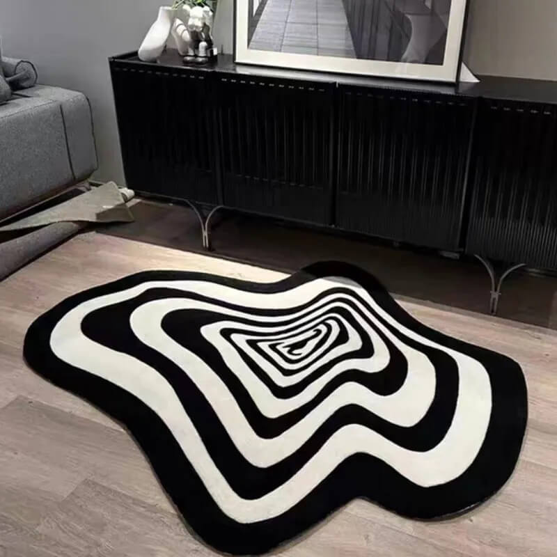 Trippy Hypno Blob Fluffy Accent Rug