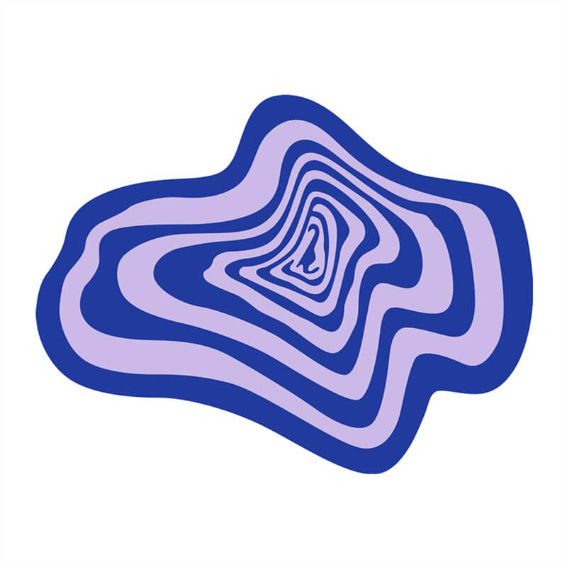 Trippy Hypno Blob Fluffy Accent Rug