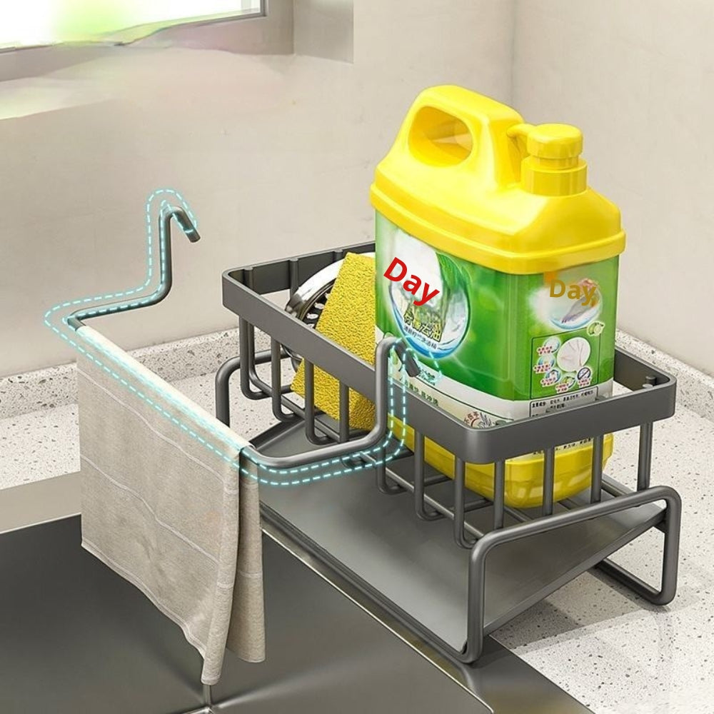 All in one self draining sink rack in use