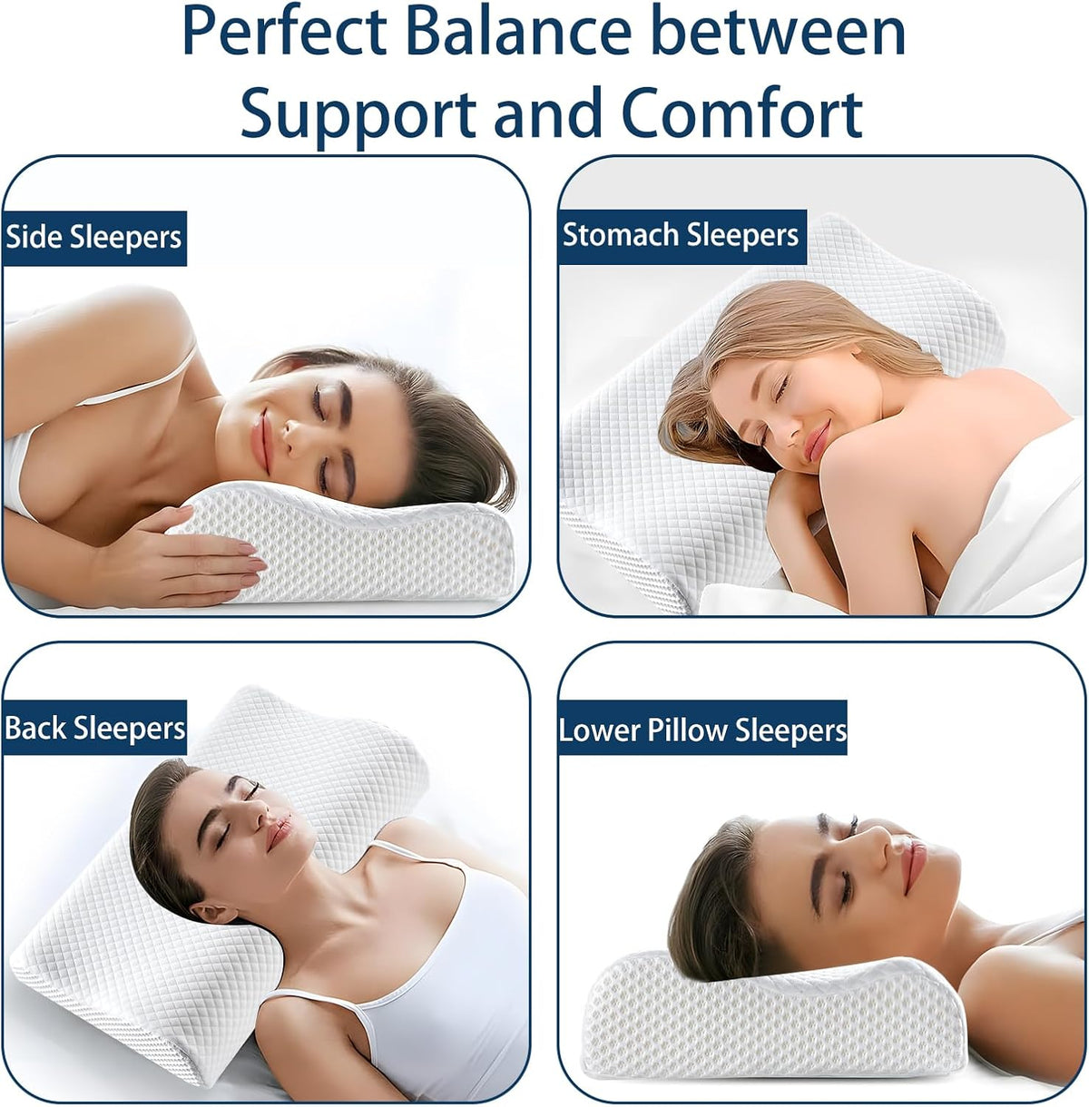 Memory foam pillow close up view