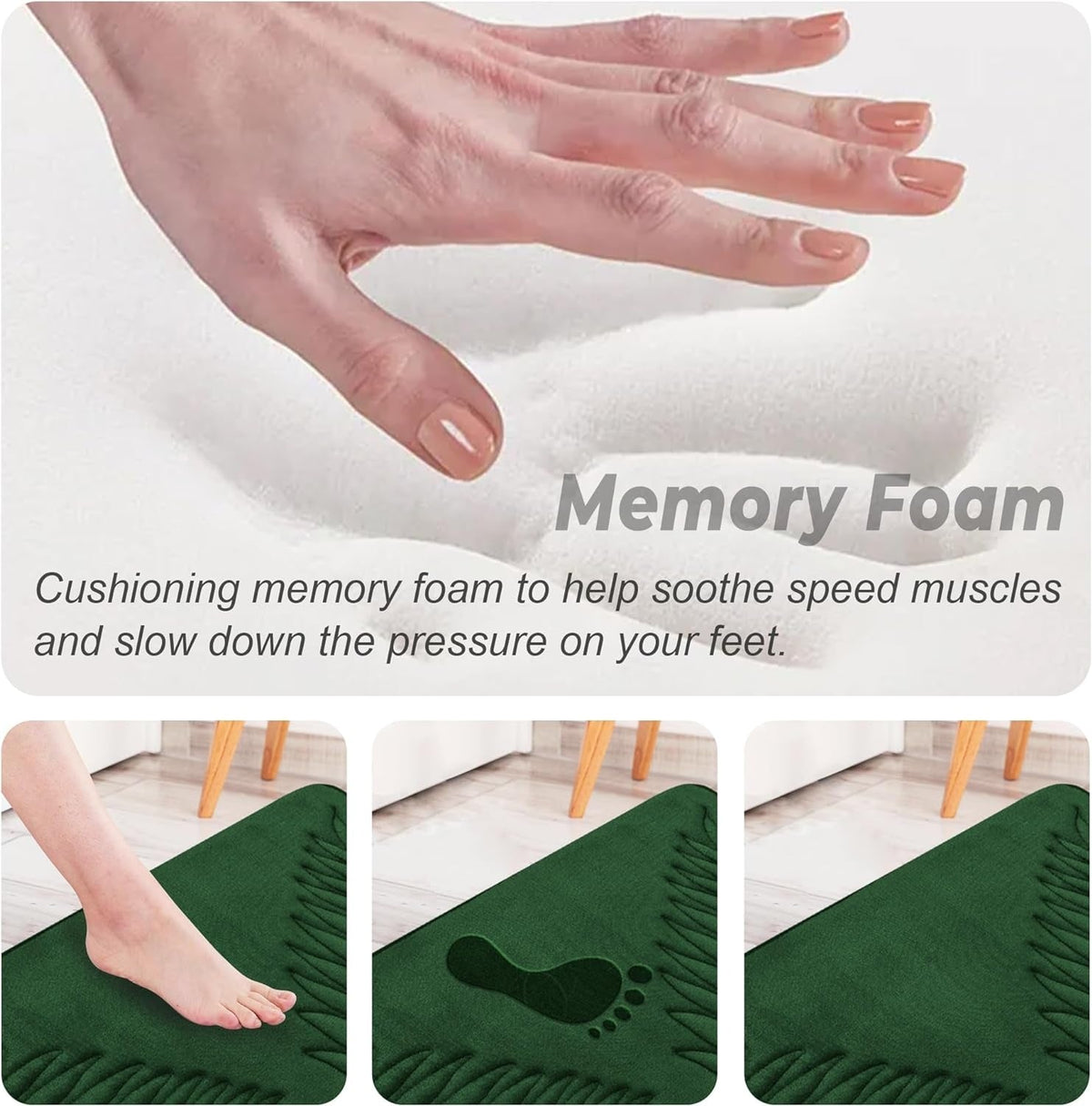 Lush Leaf bath mat memory foam detail