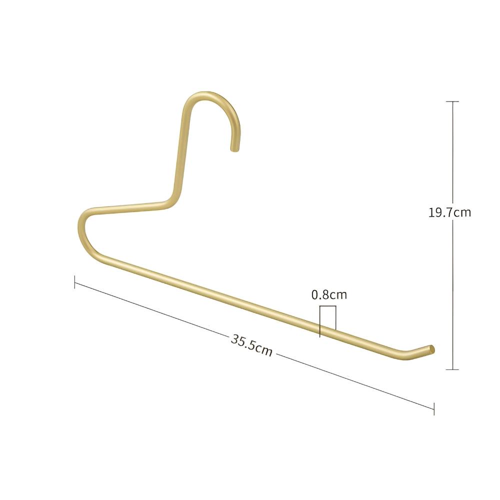 Minimalist metal wardrobe hangers detail view