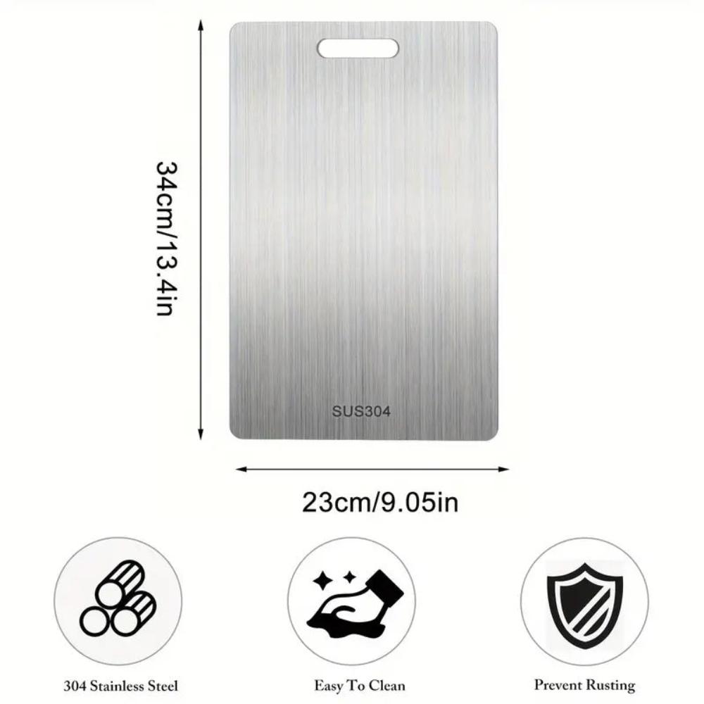 Stainless steel chopping board styled at home