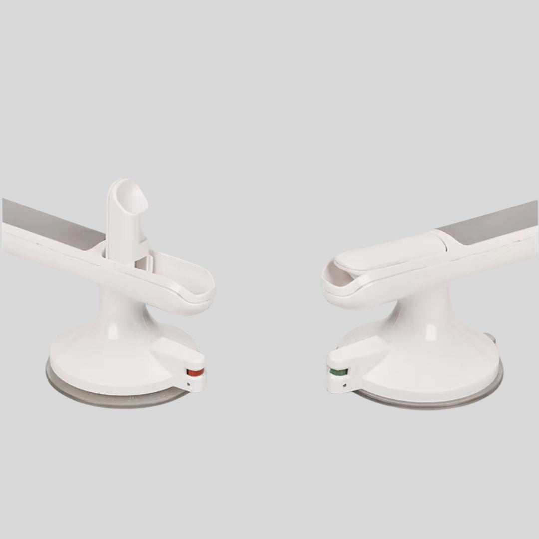 Suction shower handle grab bar detail