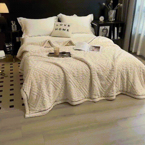 Mandala carved velvet sherpa blanket texture