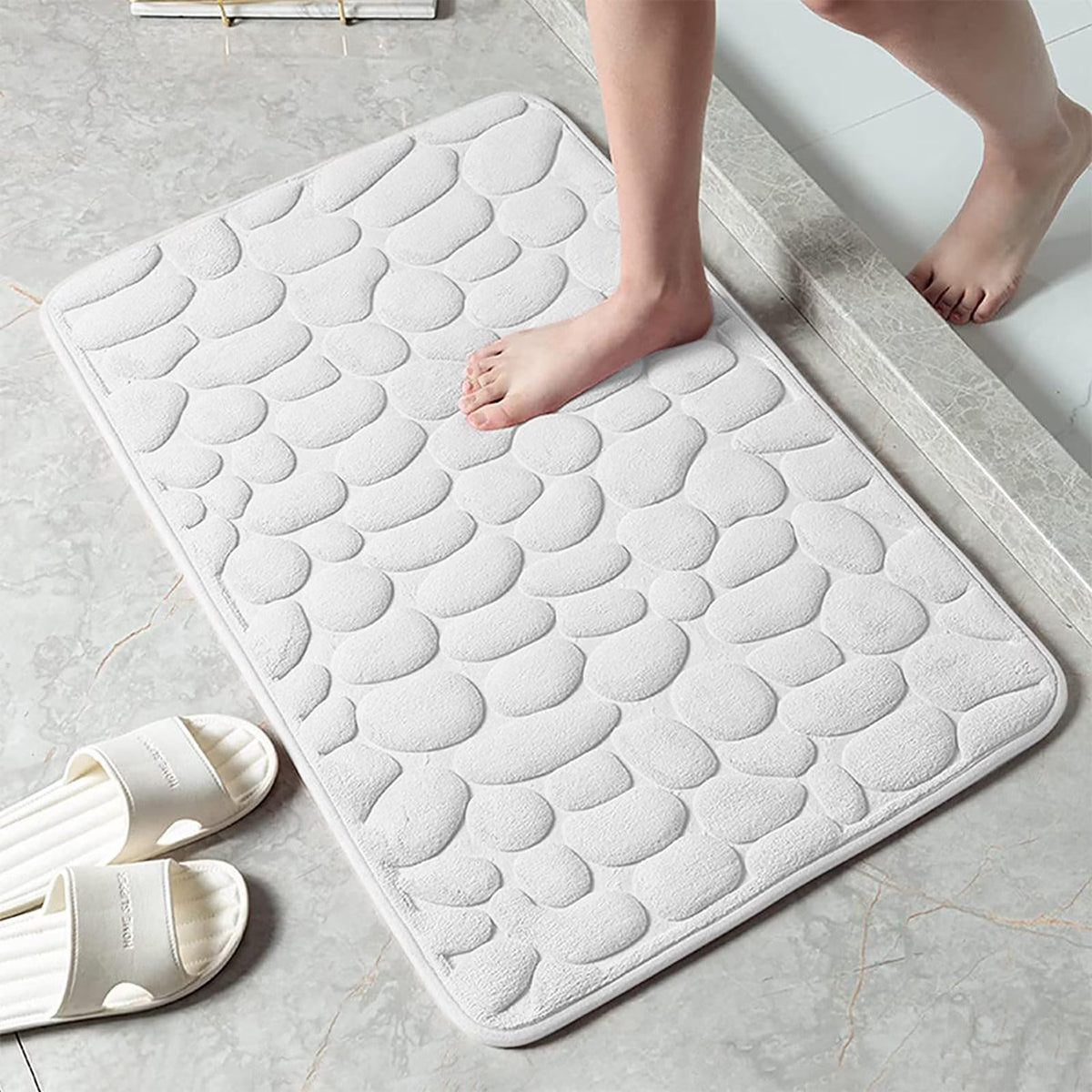 Cobblestone Embossed Absorbent Non Slip Bath Mat