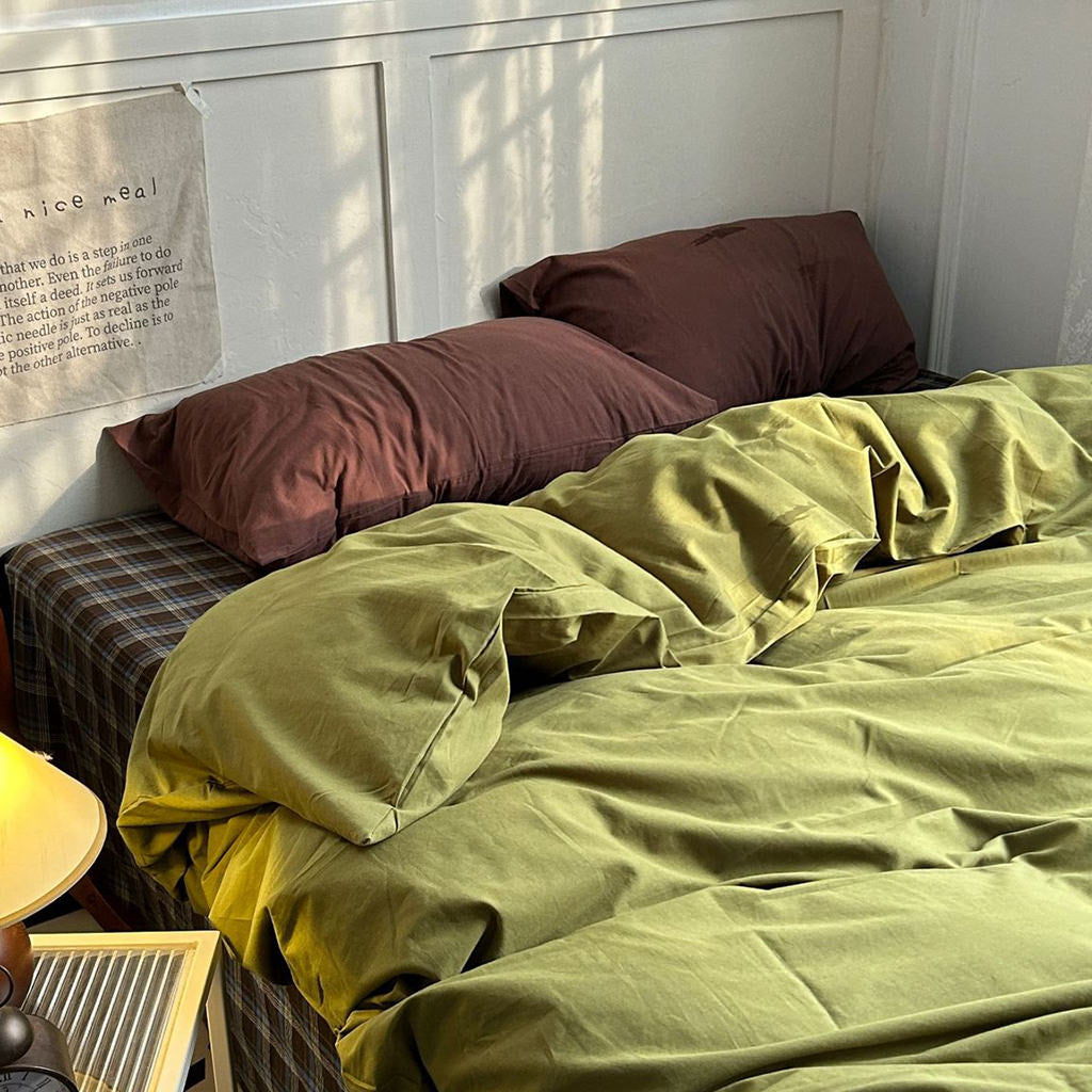 Rustic Olive Plaid Bedding Set
