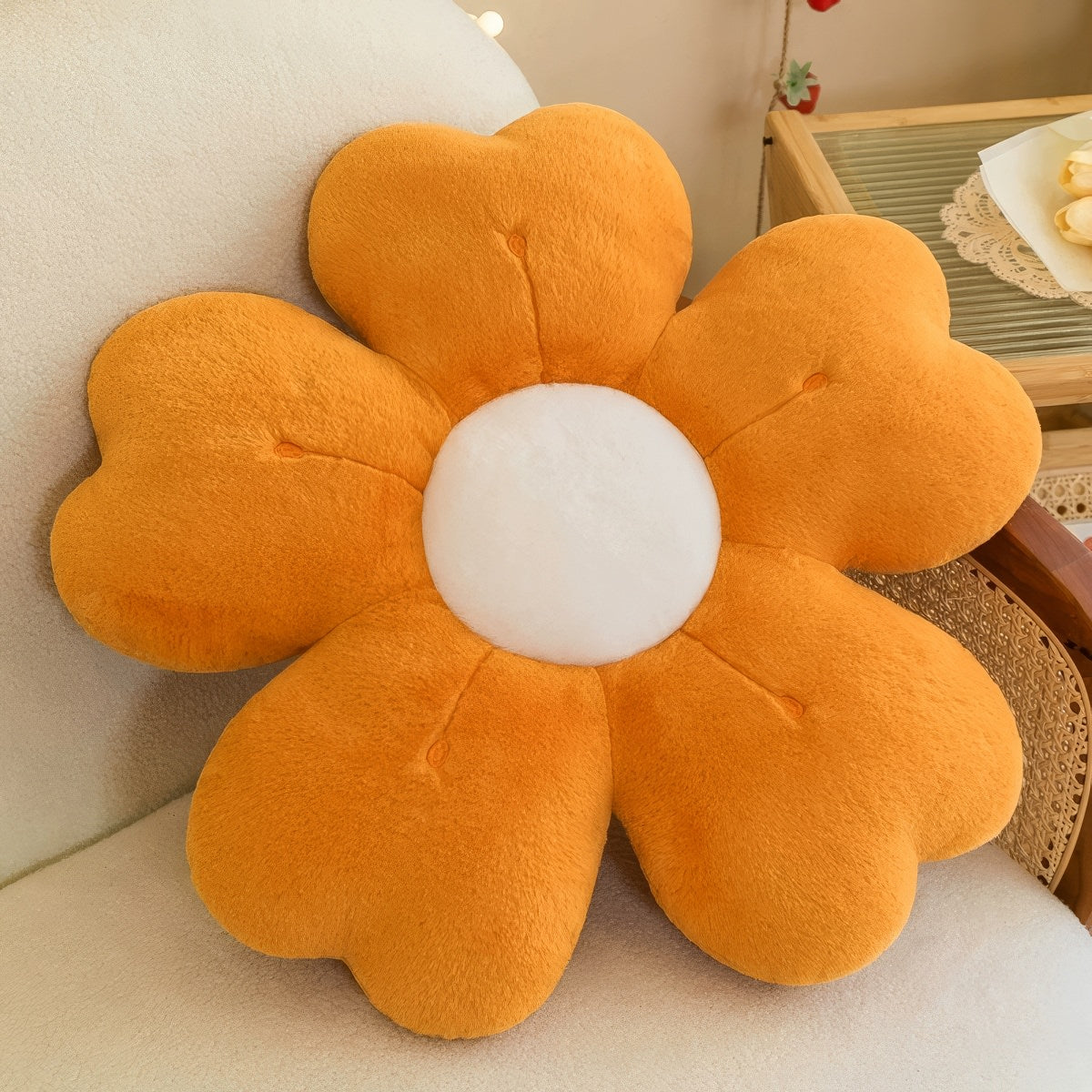 Plush Flower Shaped Throw Pillow
