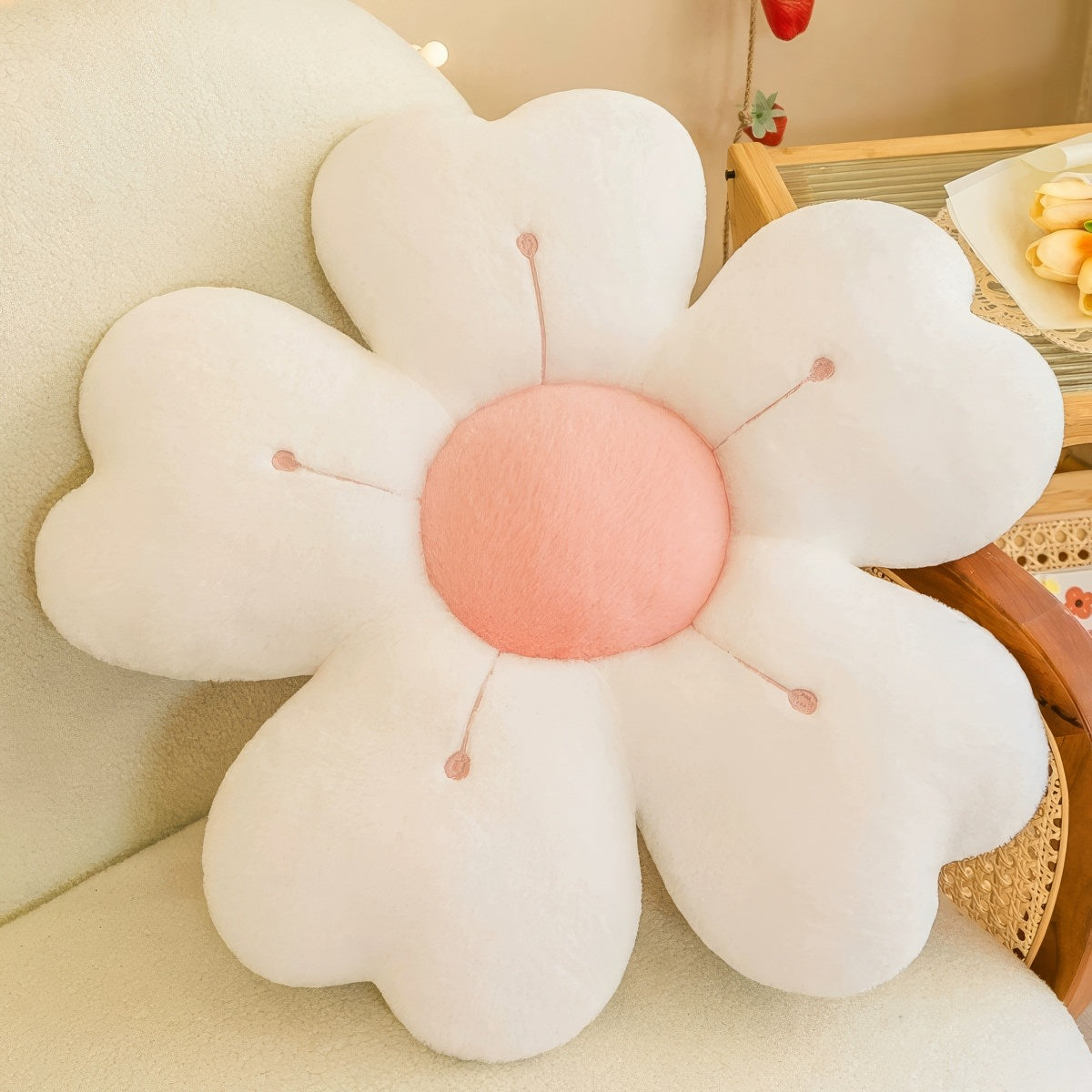 Plush Flower Shaped Throw Pillow