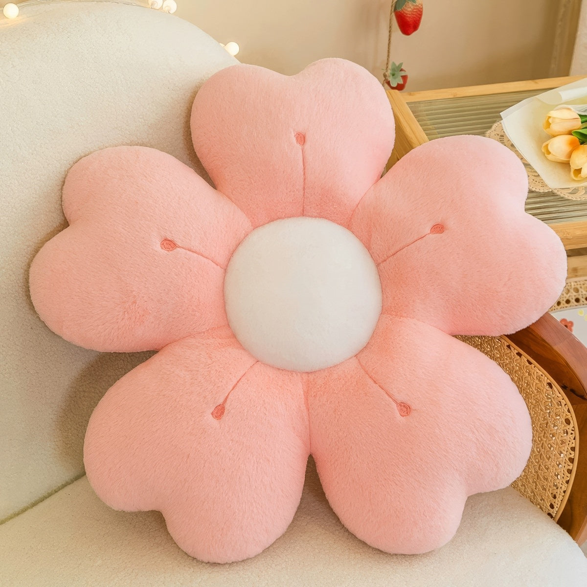 Plush Flower Shaped Throw Pillow