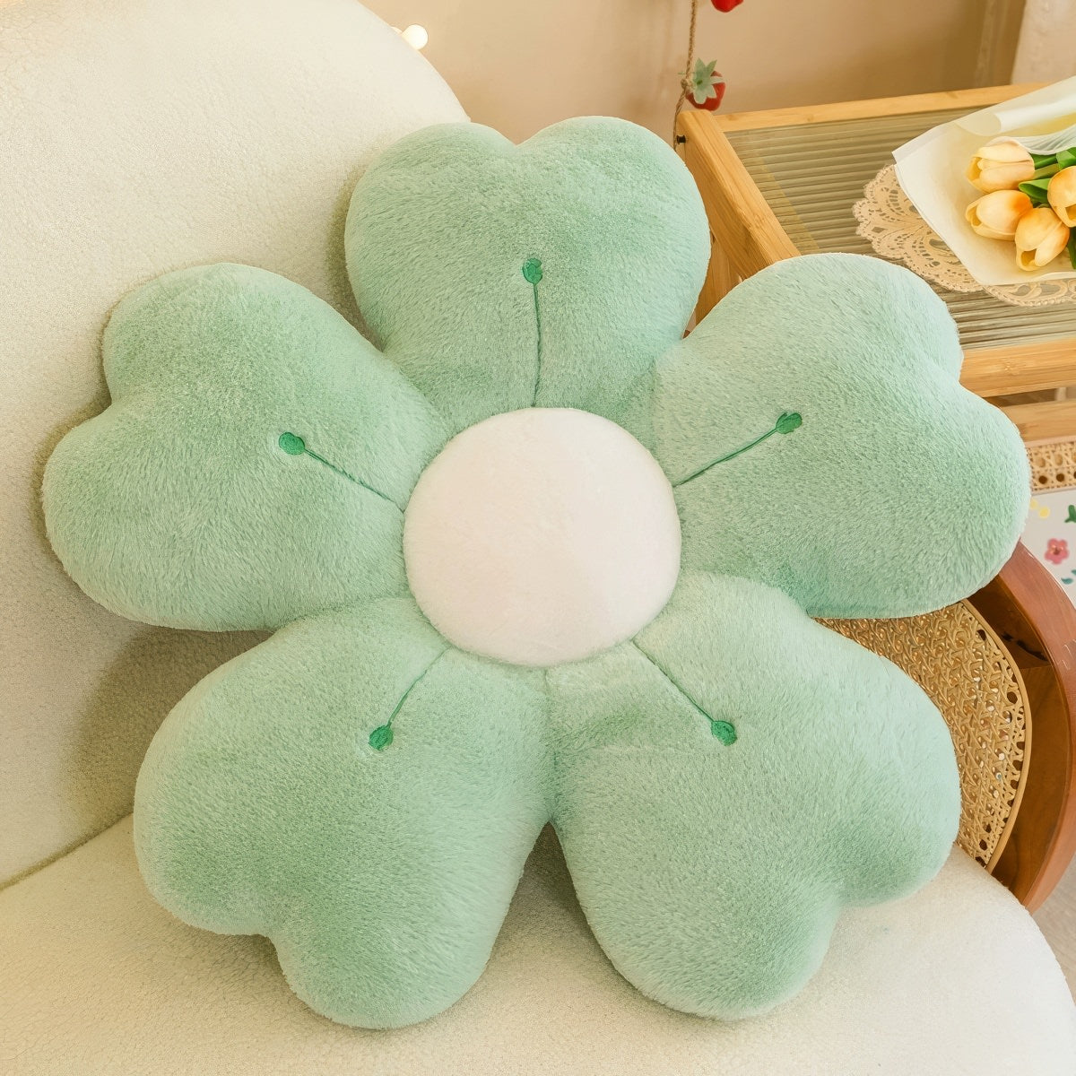 Plush Flower Shaped Throw Pillow